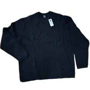 Gap NWT Black Rib Knit Lambswool Sweater CrewNeck Woman Sz XXL (MSRP $44)